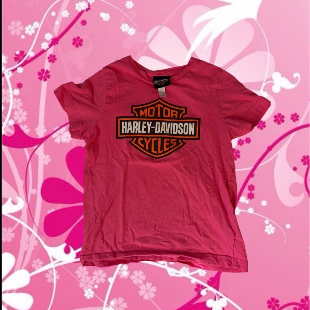 Harley-Davidson Kids Tee in Bright Pink